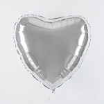 Шар (22''/56 см) Сердце, Серебро, 1 шт. в уп., 22009S-P
