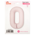 Шар (40''/102 см) Цифра, 0 Slim, Пыльная роза, Сатин, 1 шт. в уп., C901910SDR