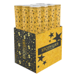 Пневмохлопушка (24/60 см), Звездные искры, Звезды фольга, Золото/Черный, 1 шт., 823166