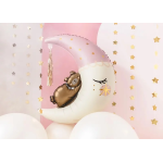 Шар (34''/86 см) Фигура, Полумесяц с медвежонком, 1 шт., 23553