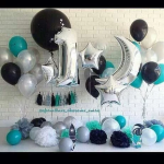 Шар (35''/89 см) Фигура, Полумесяц, Серебро, 1 шт., 901555P