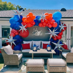 Шар 3D (40''/102 см) Звезда, Составная, Серебро, 1 шт. в уп., 60042