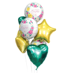 Шар (19''/48 см) Сердце, Бирюзовый, 1 шт., 758106