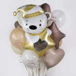 Шар (40''/102 см) Фигура, Мишка со звездочкой, Наше Чудо, Сатин, 1 шт. в уп., 23790