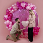 Шар (10''/25 см) Сердце, Розовый, пастель, 100 шт., 610311