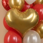 Шар (24''/61 см) Сердце, Люкс, Золото, Сатин, 1 шт., 24847