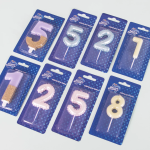 Свеча Цифра, 2 Воздушный шарик, Голубой, Перламутр, 5,8 см, 1 шт. с держат., 127402