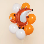 Шар (31''/79 см) Фигура, Лиса в короне, Сатин, 1 шт. в уп., 27148