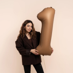 Шар (40''/102 см) Цифра, 1 Slim, Шоколад, Матовый, 1 шт. в уп., B901911MCH