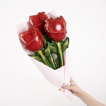 Шар с клапаном (17''/43 см) Мини-цветок, Роза, Красный, 1 шт., 25044