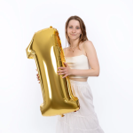 Шар (40''/102 см) Цифра, 1, Золото, 1 шт., 901761O