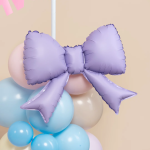 Шар с клапаном (21''/53 см) Фигура, Бант (надув воздухом), Сиреневый, Сатин, 5 шт. в уп. (цв.этик.), 27328S5