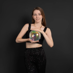 Шар 3D (10''/25 см) Мини-сфера, Прозрачный, Хамелеон, 1 шт. в уп., 24922