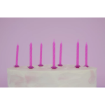 Свечи Сверкающий глиттер, Розовый, с блестками, 0,5*6 см, 24 шт. с держат., 6214502