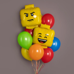 Шар (27''/69 см) Фигура, Конструктор Улыбка, Желтый, 1 шт. в уп., 26160P