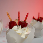 Свечи Красный микс, с блестками, 0,5*6 + 1 см, 12 шт. с держат., 803201