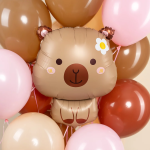 Шар (28''/71 см) Фигура, Капибара с ромашкой, Сатин, 1 шт. в уп., 26692