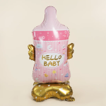 Шар 3D (61''/155 см) Фигура на подставке, Бутылочка для малышки, Розовый, 1 шт. в уп., 26964