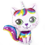 Шар (38''/97 см) Фигура, Котенок Единорог, Розовый, 1 шт., 2006APK