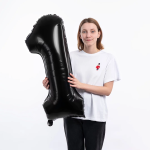 Шар (40''/102 см) Цифра, 1, Черный, Металлик, 1 шт. в уп., 27351