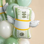 Шар (29''/74 см) Фигура, Доллары с крыльями, 1 шт. в уп., 26739