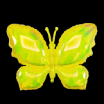 Шар (38''/97 см) Фигура, Бабочка (надув воздухом), Желтый, Хамелеон, 1 шт. в уп., 24983