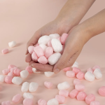 Шарики пенопласт, Маршмэллоу, Цветной микс, Розовый/Белый, Макарунс, 20-25 мм, 10 гр., 6233545