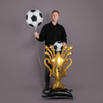 Шар 3D (59''/150 см) Фигура на подставке, Кубок Чемпиона, Футбольный мяч, 1 шт. в уп., 27281
