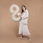 Шар (40''/102 см) Цифра, 8 Slim, Кремовый Латте, Матовый, 1 шт. в уп., B901918MCL