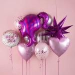 Шар (28''/71 см) Фигура, Профиль девушки, Розовый, Голография, 1 шт. в уп., 23751