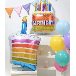 Шар (34''/86 см) Фигура, Радужный тортик, 1 шт., 19655