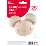 Шар (27''/69 см) Фигура, Милая мышка, Розовый, 1 шт. в уп., 23554P