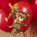 Шар (33''/84 см) Фигура, Мишка с сердцем, 1 шт. в уп., 23944P