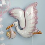 Шар (45''/114 см) Фигура, Аист принес девочку, 1 шт. в уп., 72085-P