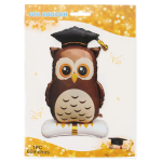Шар 3D (61''/155 см) Фигура на подставке, Сова Выпускник, 1 шт. в уп., 27286