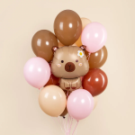 Шар (28''/71 см) Фигура, Капибара с ромашкой, Сатин, 1 шт. в уп., 26692