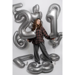 Шар (40''/102 см) Цифра, 2 Slim, Лунное Серебро, Матовый, 1 шт. в уп., B901912MMS