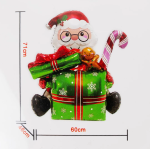 Шар (28''/71 см) Фигура 3D, Дед Мороз с подарком, 1 шт. в уп., 26814