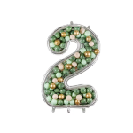 Шар (65''/165 см) Цифра, 2 Каркасная, 1 шт. в уп., 131372