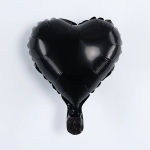 Шар с клапаном (10''/25 см) Мини-сердце, Черный, 1 шт., 27242