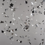 Пневмохлопушка (12/30 см), Лучший В Мире, №1, Звезды фольга, Черный/Серебро, Металлик, 1 шт., 723042