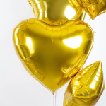 Шар (32''/81 см) Сердце, Золото, Металлик, 1 шт., 27249