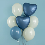 Шар (18''/46 см) Сердце, Джинс, Сатин, 1 шт., 180000SBJ