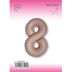 Шар (40''/102 см) Цифра, 8 Slim, Винтажная роза, Матовый, 1 шт. в уп., B901918MVR