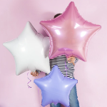 Шар (30''/76 см) Звезда, Белый, 1 шт. в уп., 220427