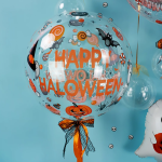 Шар с клапаном (18''/46 см) Сфера, Веселый Хэллоуин, Прозрачный, Кристалл, 1 шт. в уп., 518022