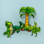 Шар (32''/81 см) Фигура 3D, Динозавр Птеродактиль, Зеленый, 1 шт. в уп., 19564