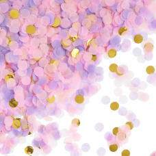 Конфетти купаж, Круг, фольга и тишью, Нежный микс, Металлик, 1 см, 50 г., 6015219