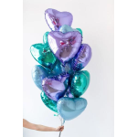 Шар (19''/48 см) Сердце, Холодный голубой, 1 шт., 758120