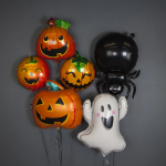 Шар (28''/71 см) Фигура, Страшная тыква на Хэллоуин, Оранжевый, 1 шт., 21772